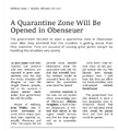 "A Quarantine Zone Will Be Opened in Obenseuer" (visual recreation)