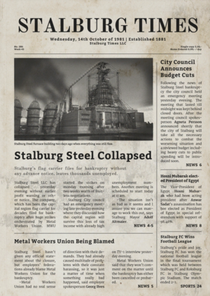 An article detailing the Collapse of Stalburg Steel