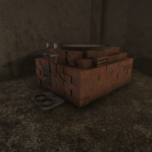 Brick Furnace Available to buy for 673 at Samuel Jonasson's Can be crafted from found blueprint Started recipe crafts without player's presence Efficiency: 55% Processes 1 item at the same time Powered by acetylen gas